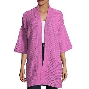 Context Ribbed Open-Front Cardigan